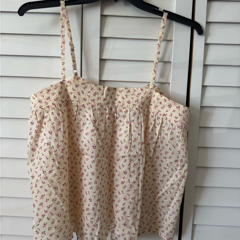 Floral Cream Spaghetti Strap Top